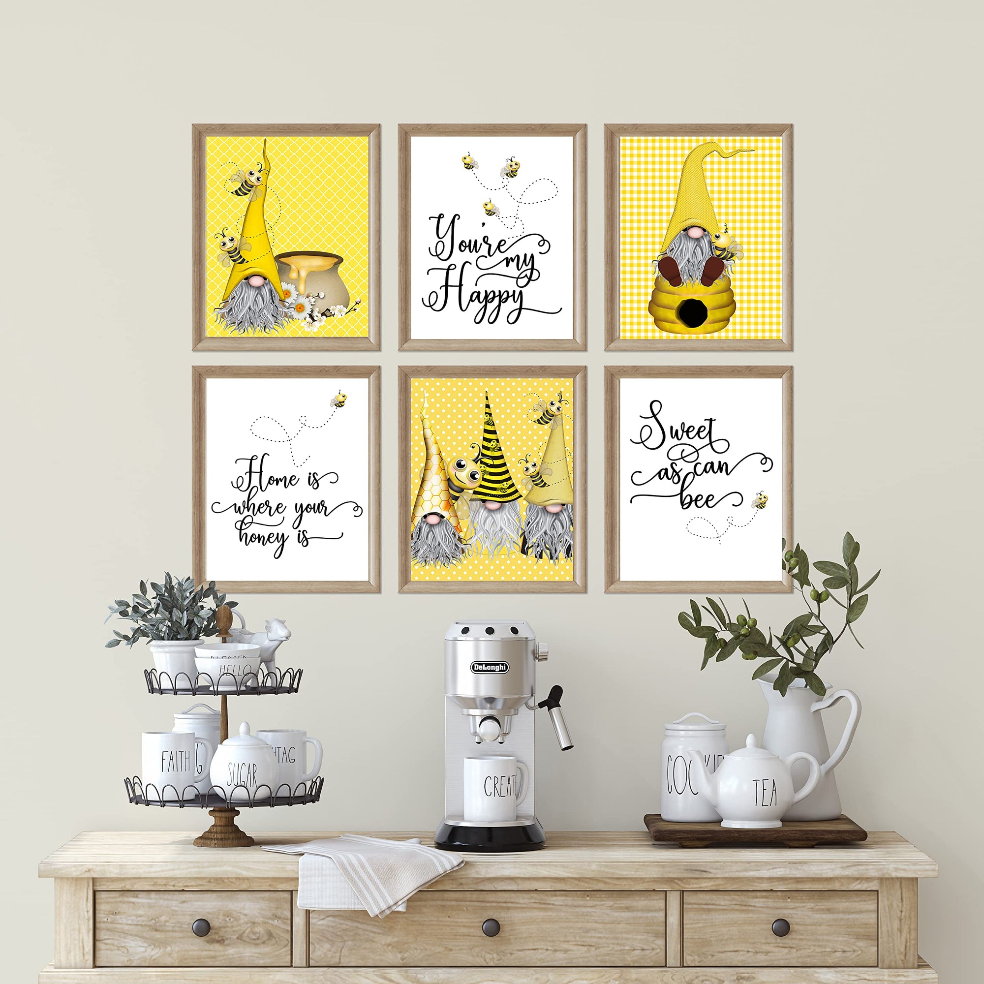 Welcome To Our Hive - Gnome & Bee Wall Art Prints Set