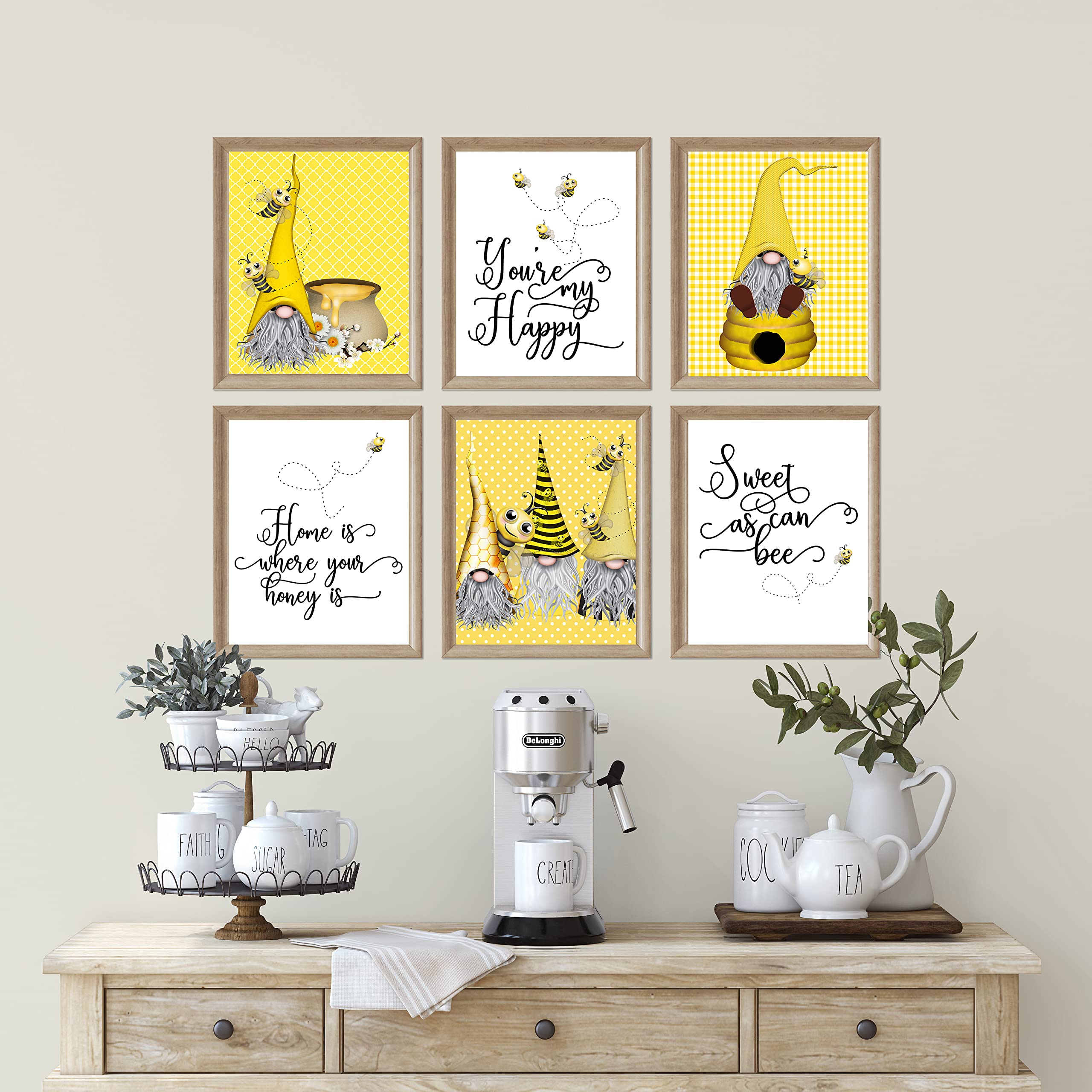 Welcome To Our Hive - Gnome & Bee Wall Art Prints Set
