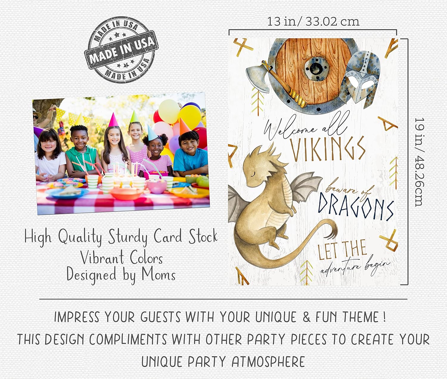 Welcome Poster Let The Adventure Begin Viking Party Supply Banner 19x13in