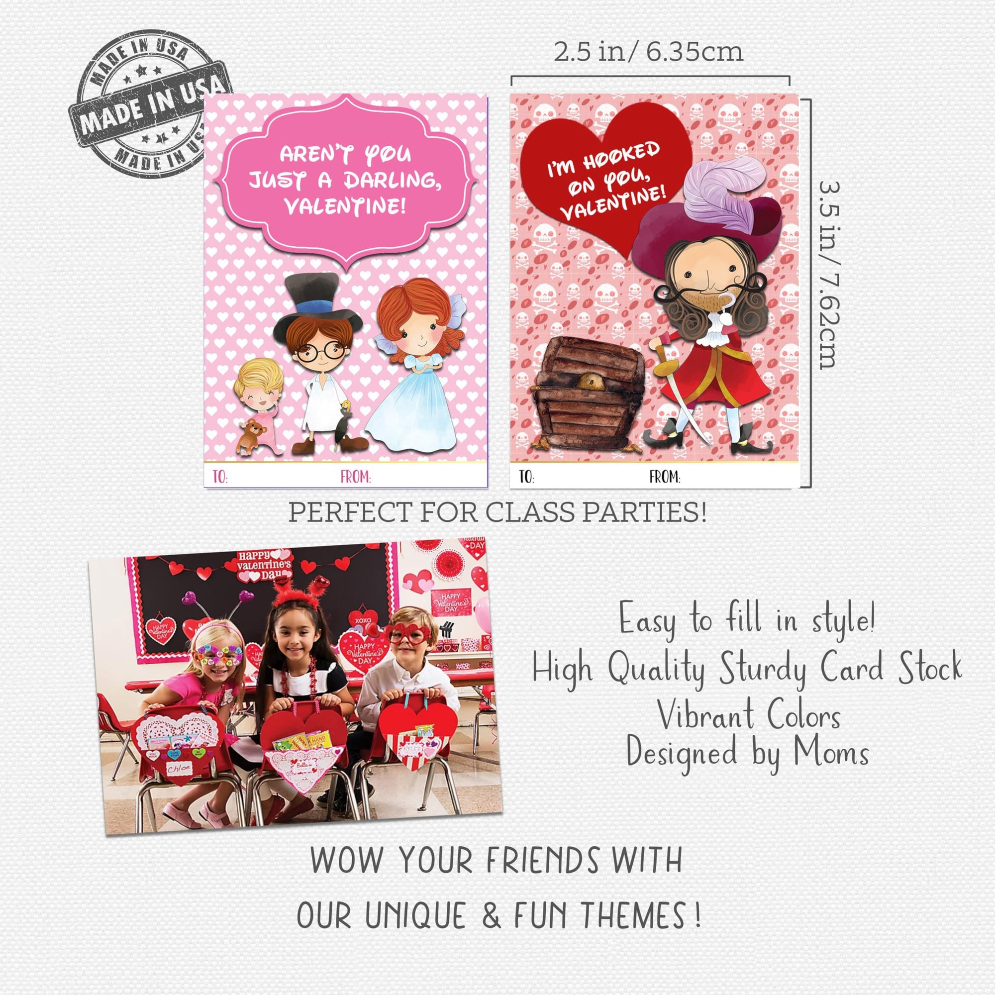 Neverland Adventure Themed Valentine's Day Classroom Sharing Cards (Set of 24)