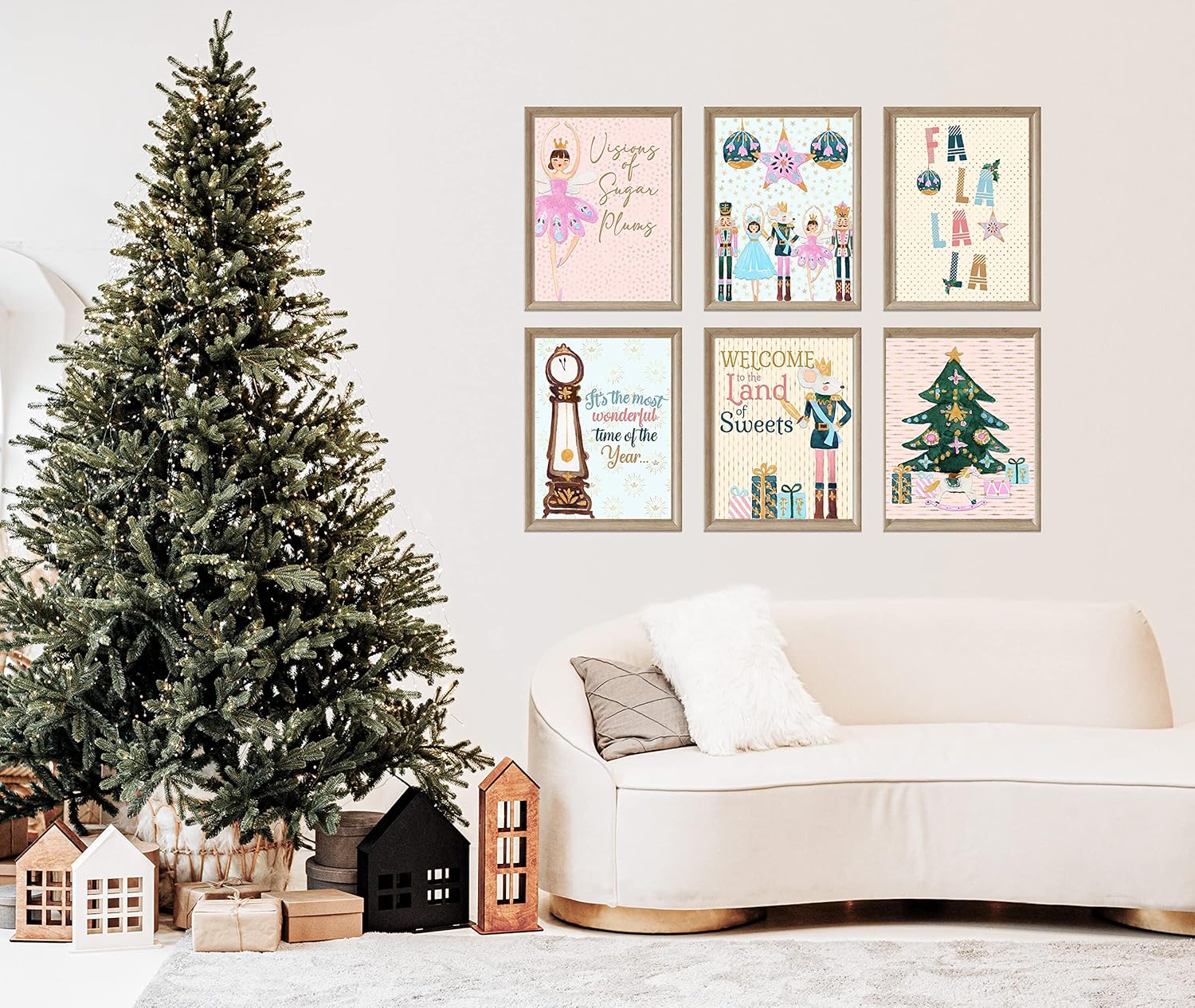 Visions of Sugar Plums - Nutcracker Themed Christmas Holiday Room Wall Art Prints