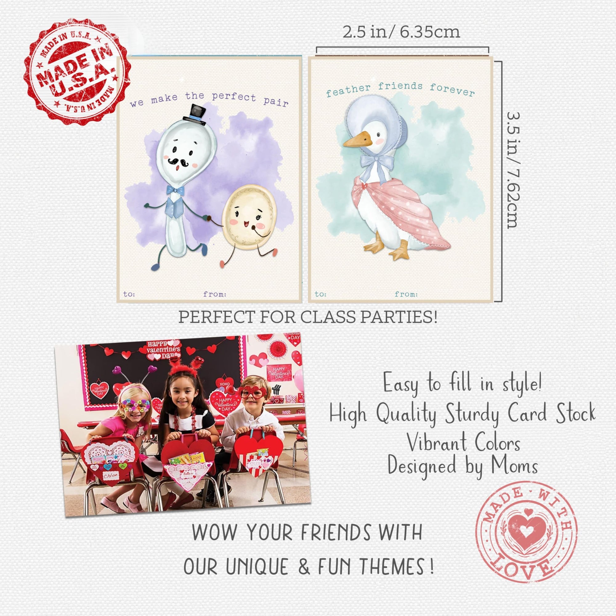 Nursery Rhyme Book Valentine Day Classroom Sharing Cards (Set of 24) Valentine's Party Exchange - I Wooly Like You