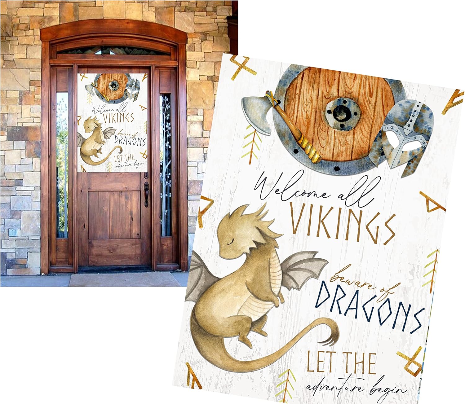Welcome Poster Let The Adventure Begin Viking Party Supply Banner 19x13in