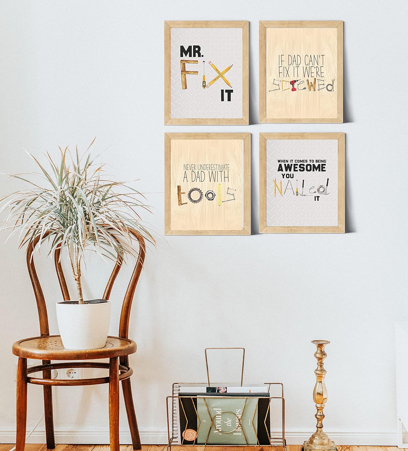 Mr Fix It - Tool Themed Wall Art Print Decor Set