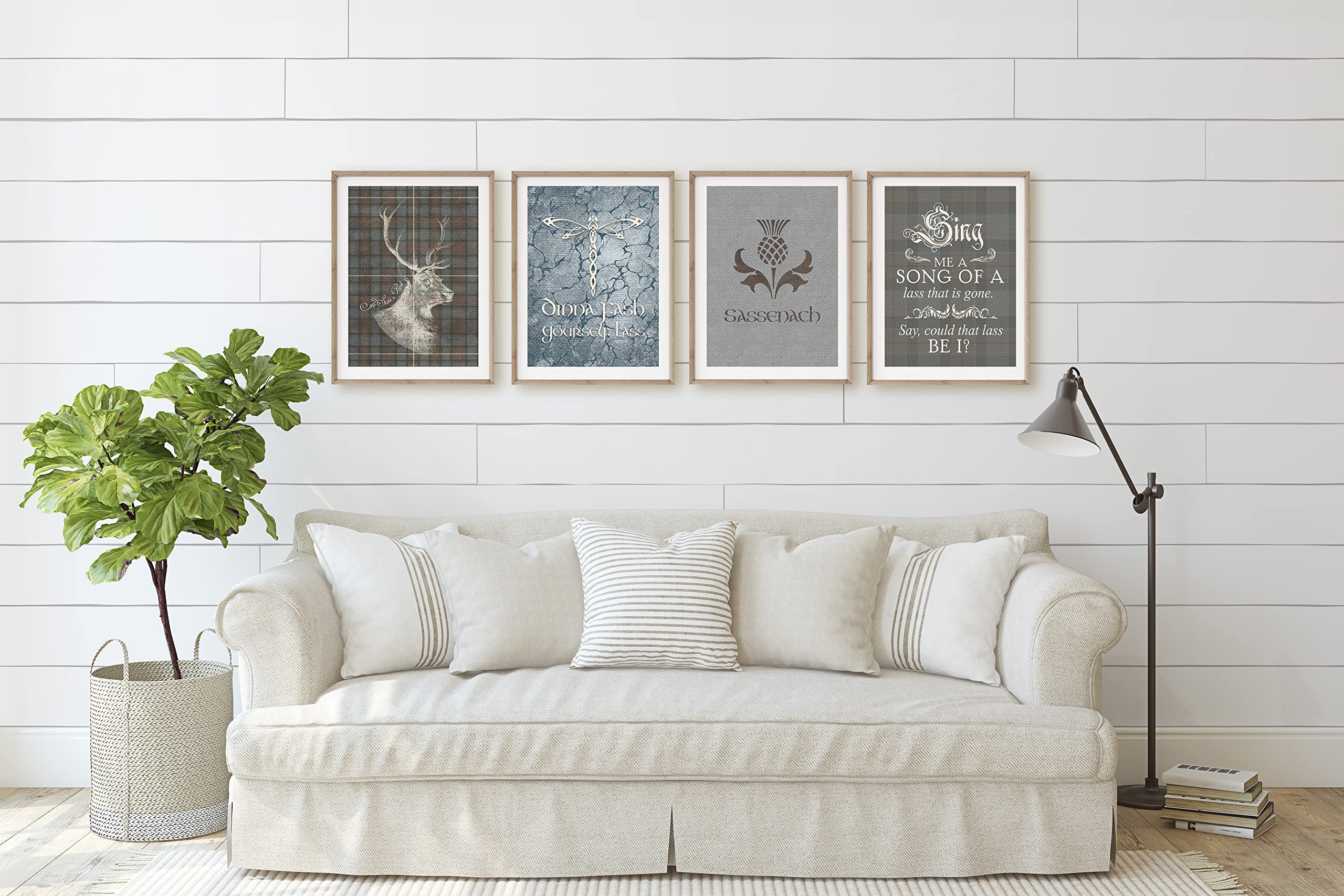Je Suis Prest Scottish Highlands Wall Art Prints - Set of 4, 8x10 Celtic Decor