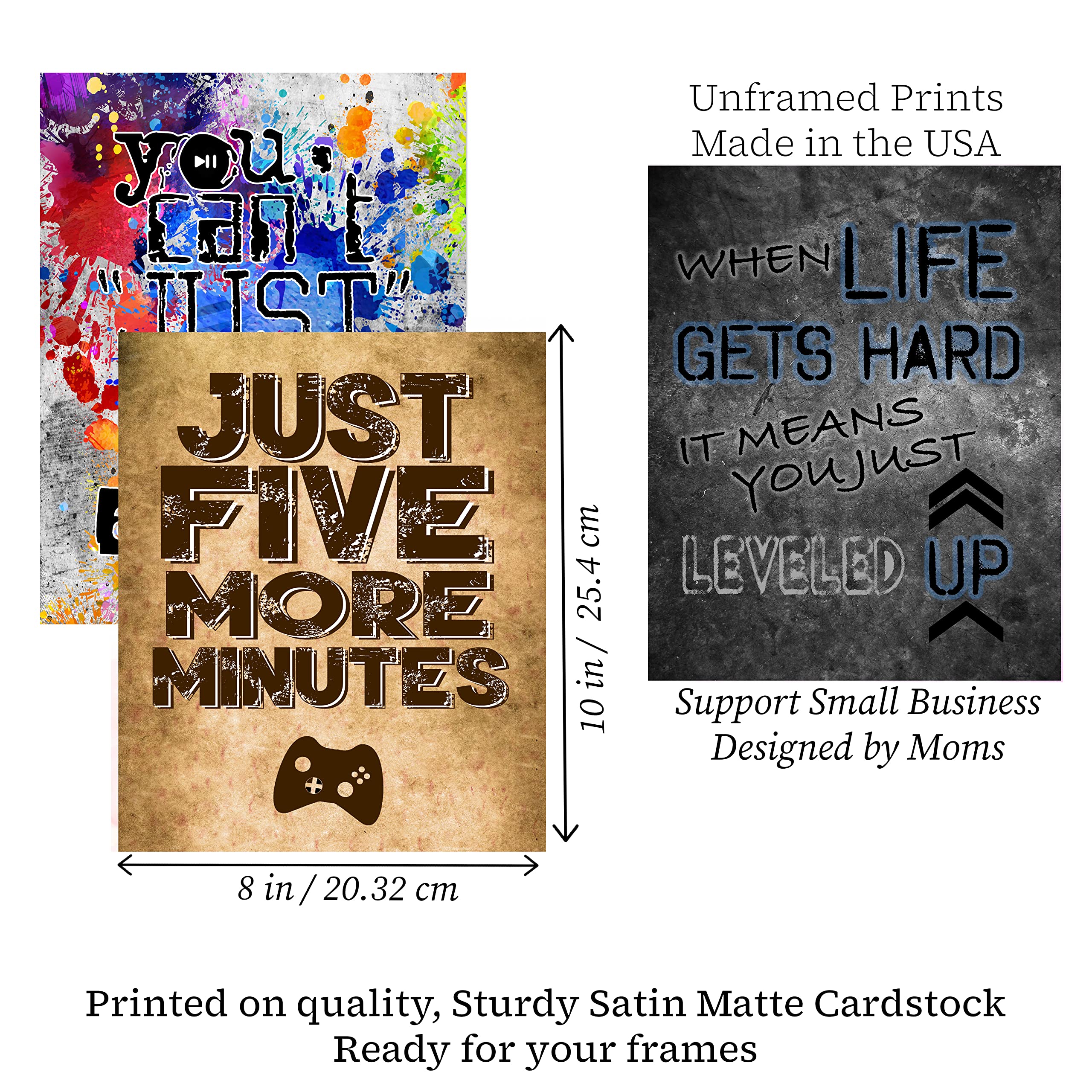 Lag Kills Gamer Wall Art Prints - Set of 6, 8x10 Teen Boys Room Decor