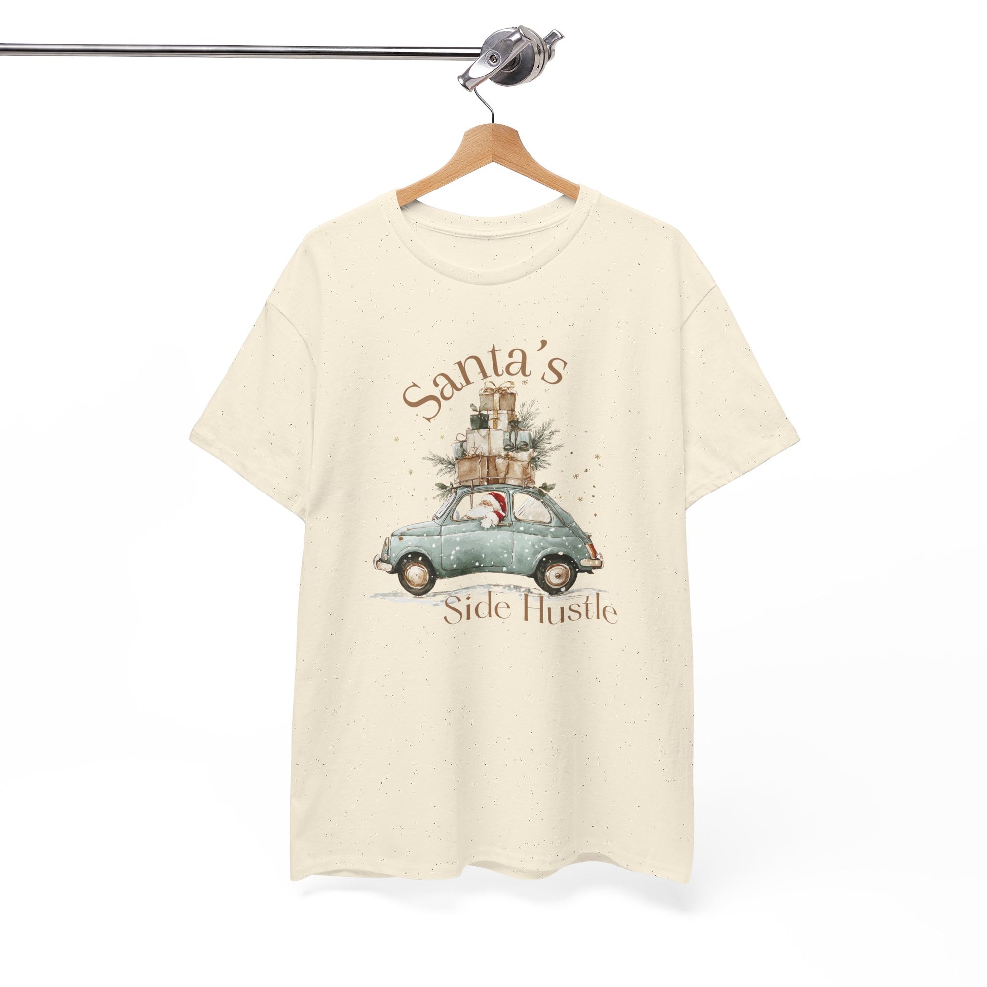 "Santa's Side Hustle" Vintage Car Holiday Tee Christmas T-Shirt