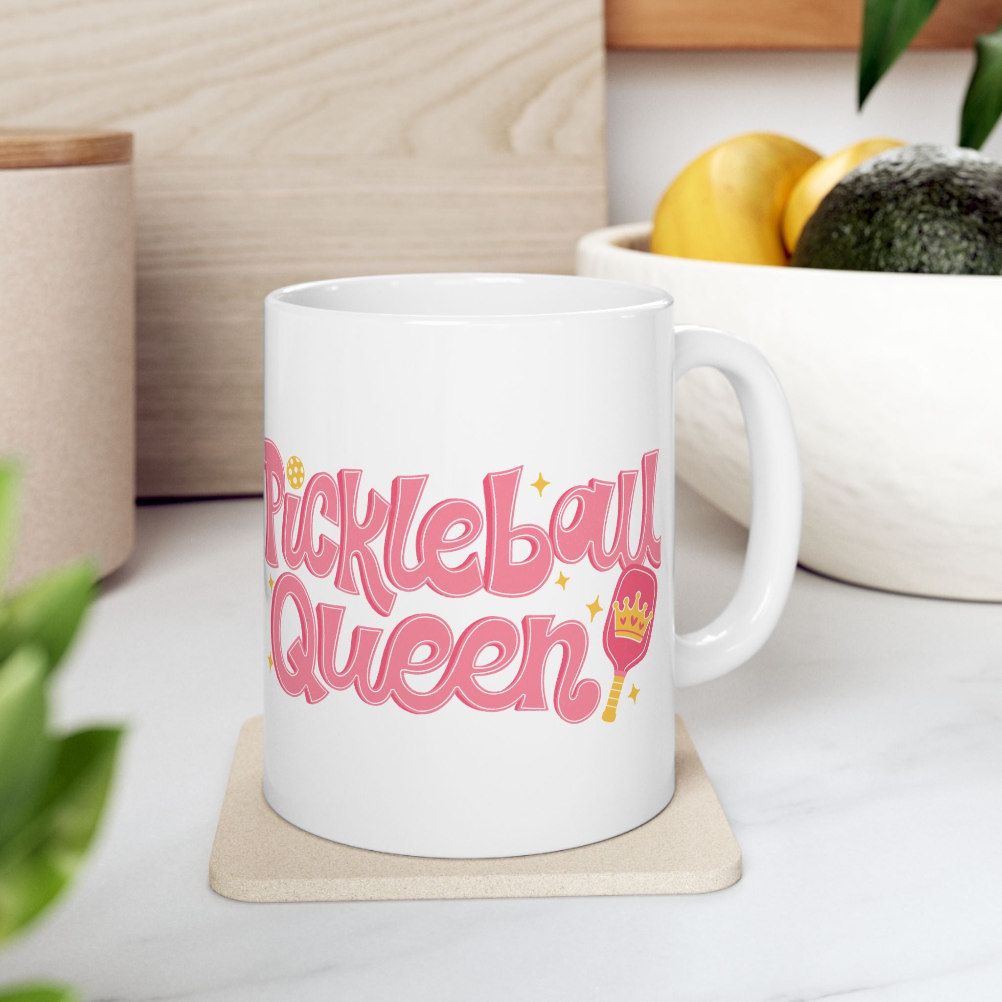 Pickleball Queen – Pink Funny Pickleball Coffee Mug (11oz, 15oz)
