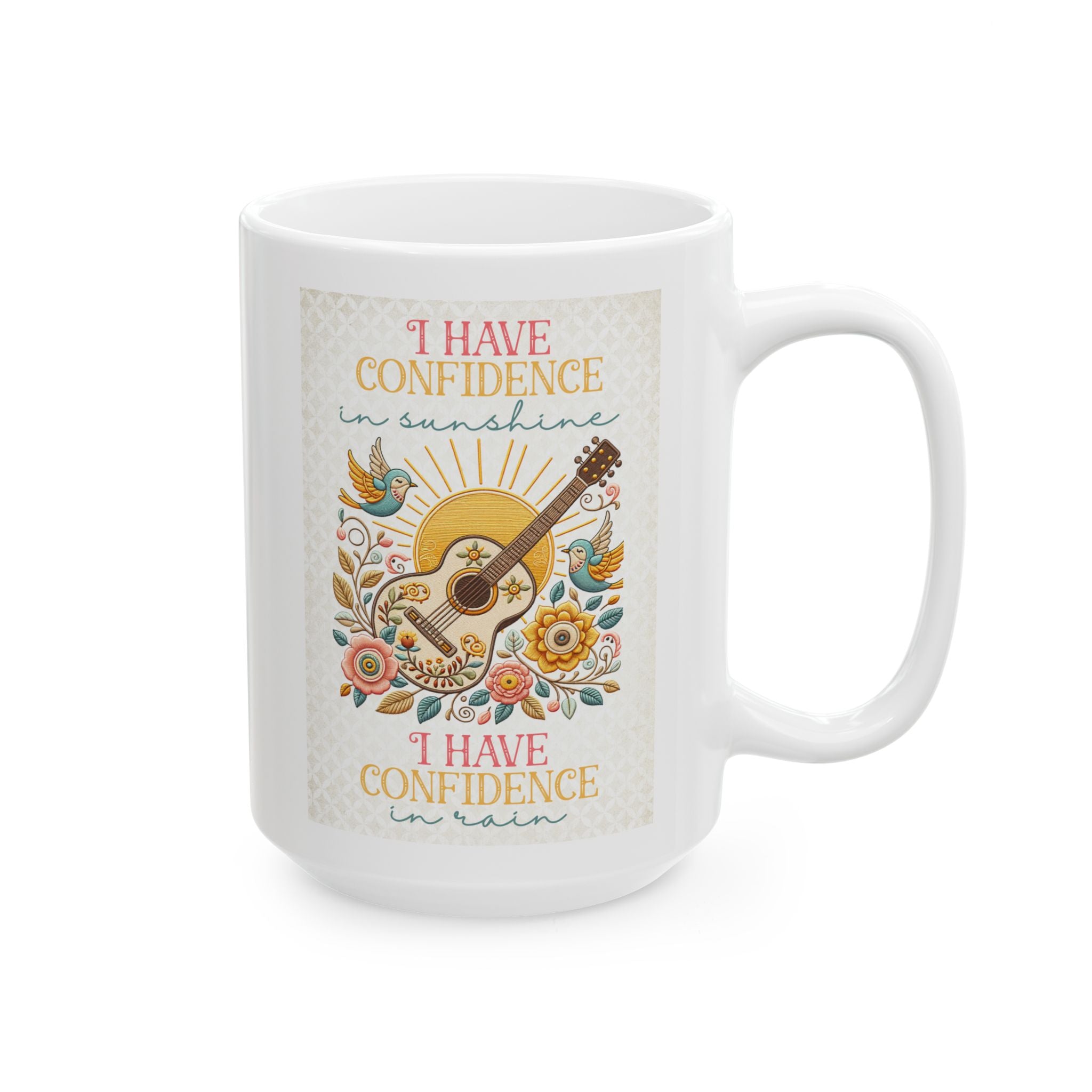 I Have Confidence In Sunshine – Watercolor Guitar Coffee Mug (11oz, 15oz)
