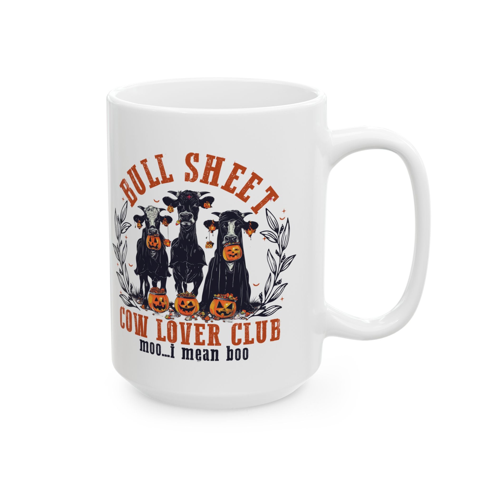 Bull Sheet Cow Lover Club – Funny Halloween Highland Cow Coffee Mug (11oz, 15oz)