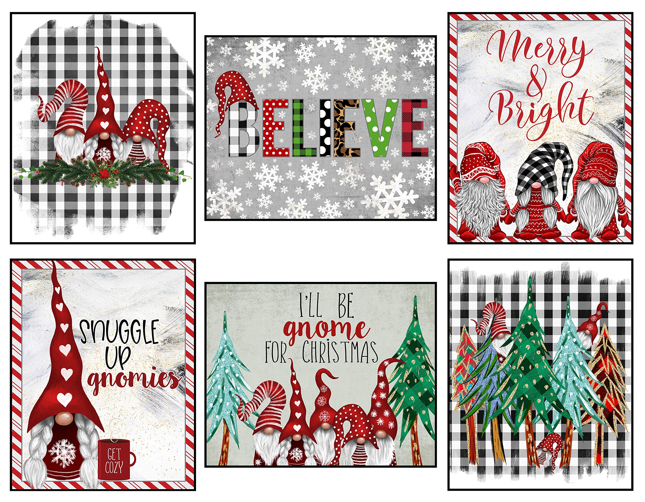Silly Goose Gifts Vintage Themed Beautiful Christmas Art Print Wall Art Sets
