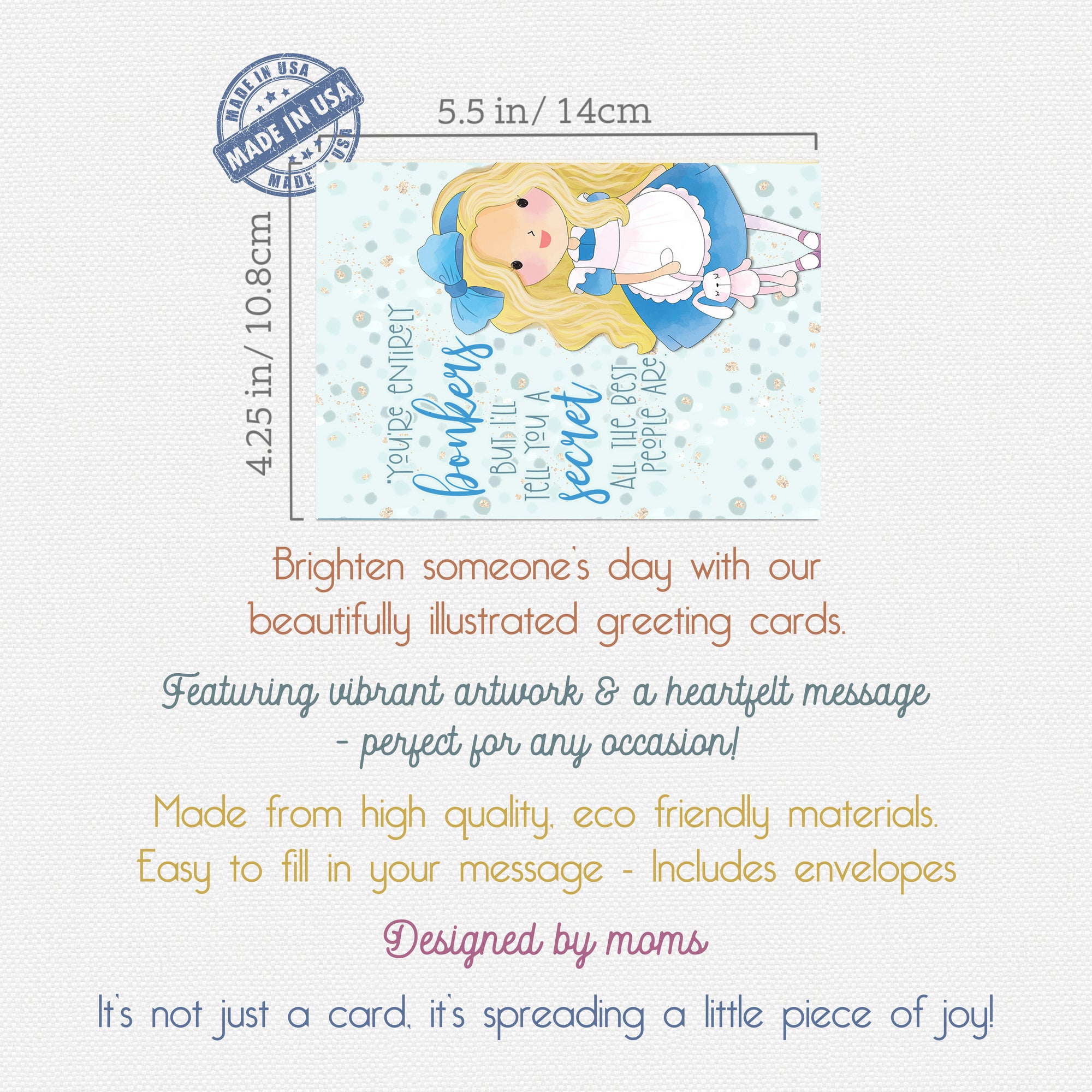Alice in Wonderland Greeting Cards Blank All Occasion Assortment