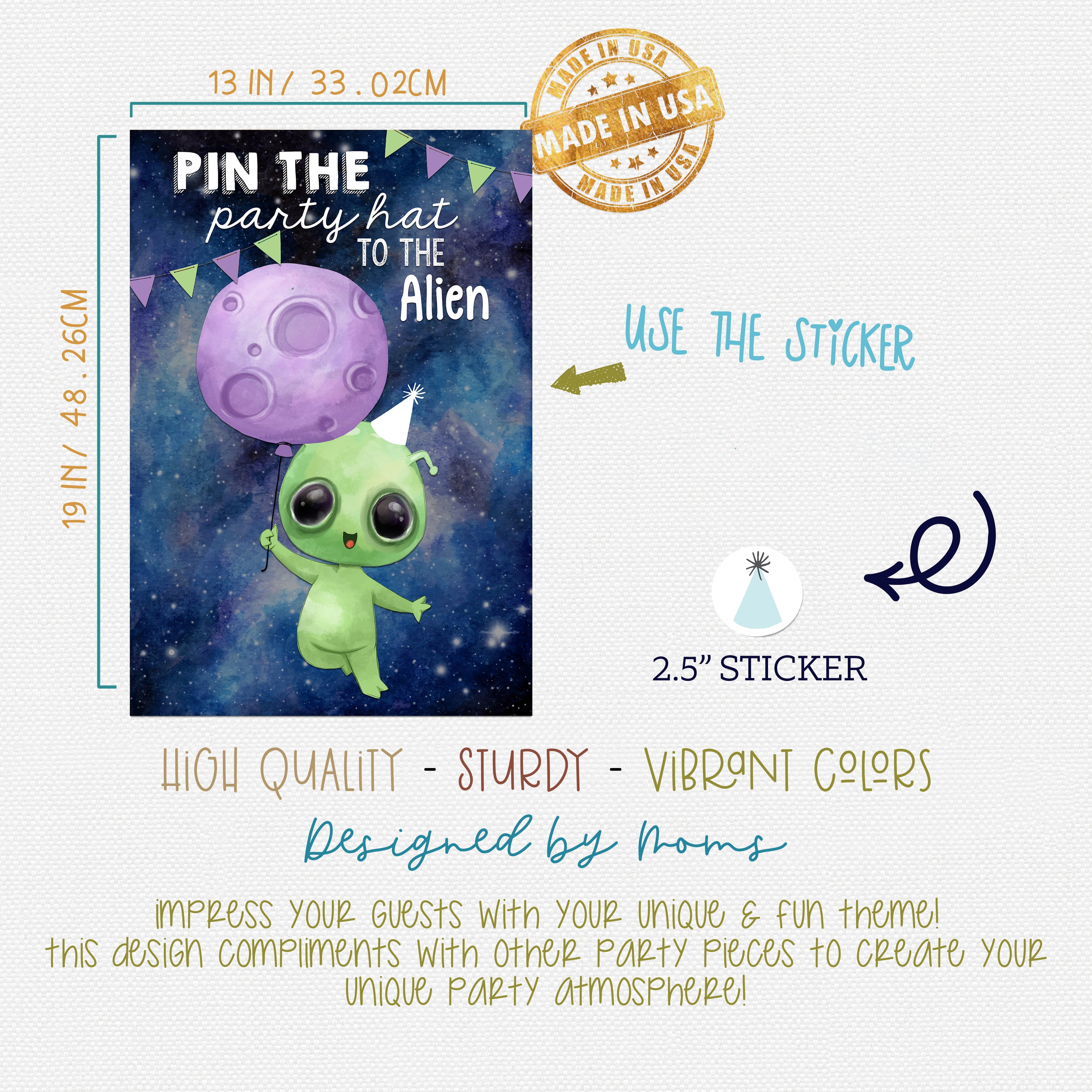 Welcome Our Tiny Human Alien Baby Shower Bundle - 62 Piece Space Theme Party Kit Supplies