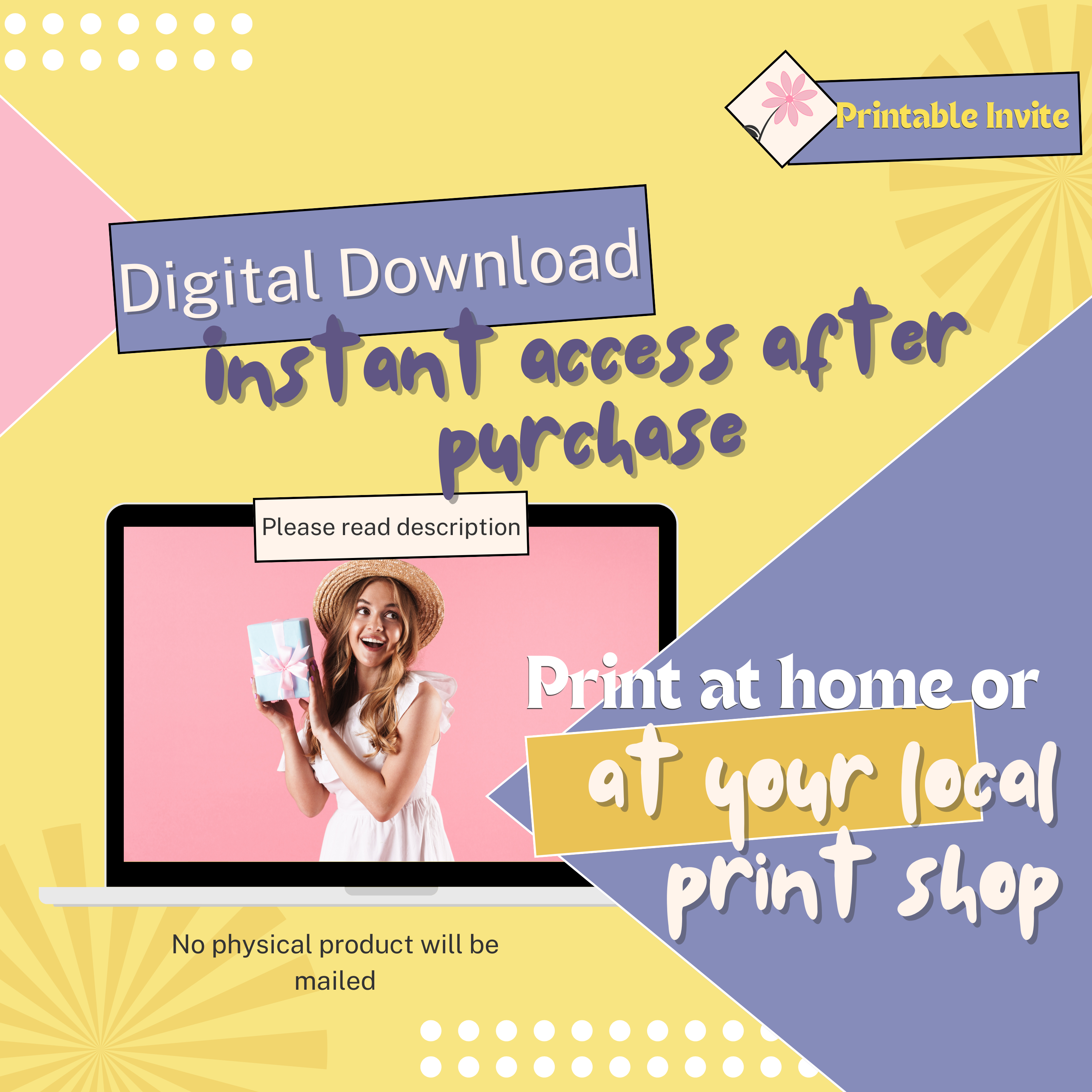 Chocolate Easter Bunny Egg Hunt Party Supply Invitation - Digital Download
