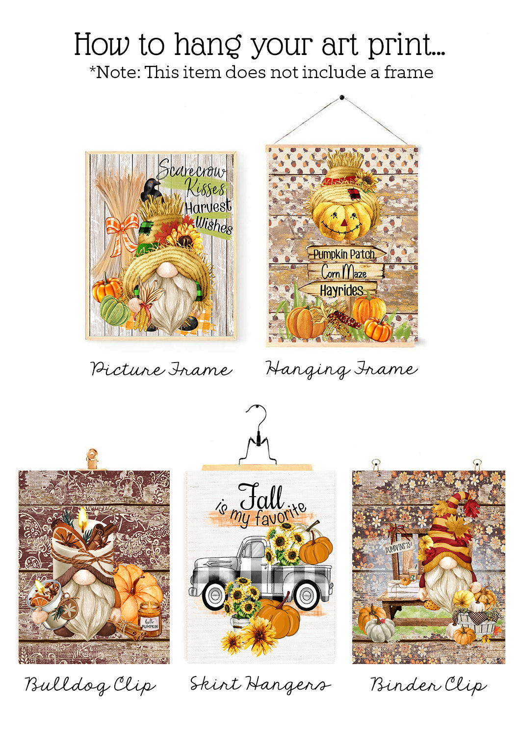 Welcome To The Patch - Fall Gnome Art Prints (Set of 4) 8x10