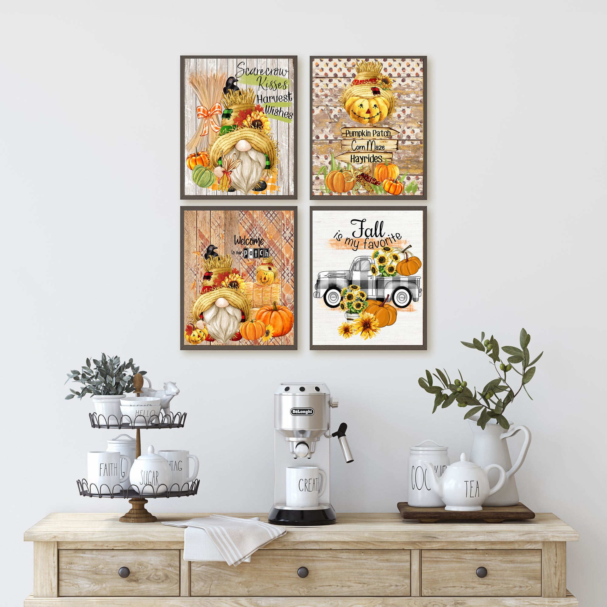 Welcome To The Patch - Fall Gnome Art Prints (Set of 4) 8x10