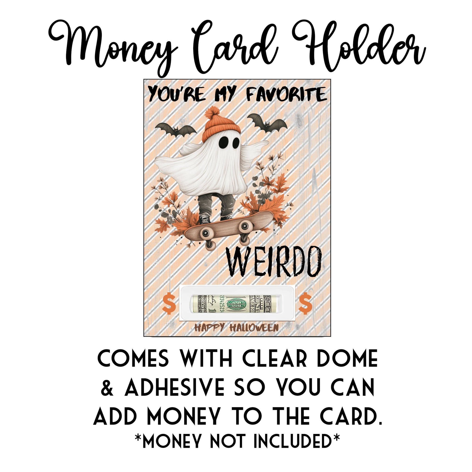Boo-Ya Here's Some Moolah! Ghost Themed Funny Halloween Money Present Cash Holder Gift Cards