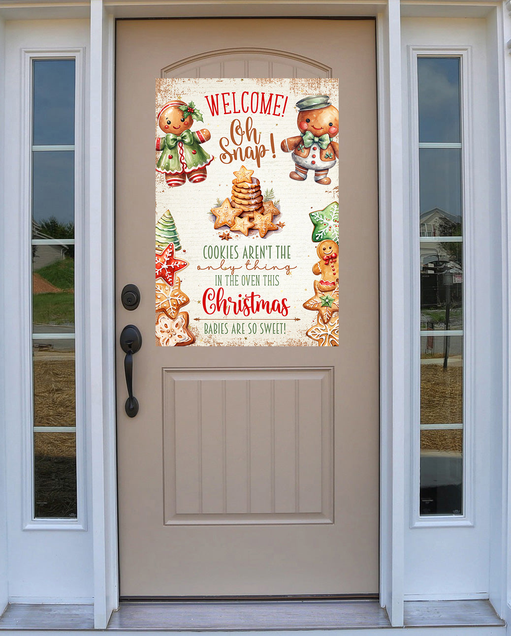 Oh Snap! Cookies Aren't The Only Thing In The Oven This Christmas Holiday Baby Shower Welcome Poster Banner
