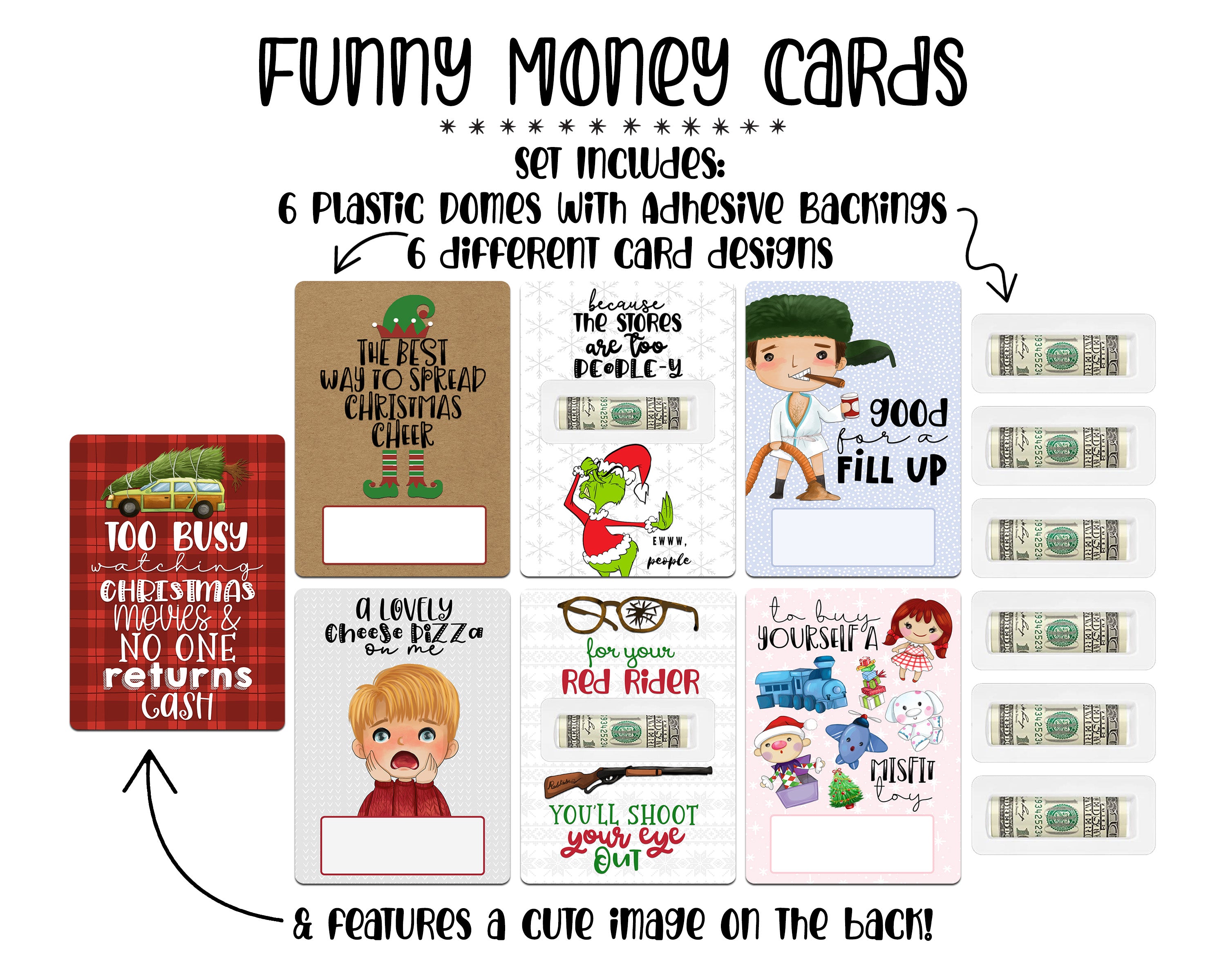 Funny Movie Themed Design Christmas - Money Present Cash Holder DIY Gift Cards