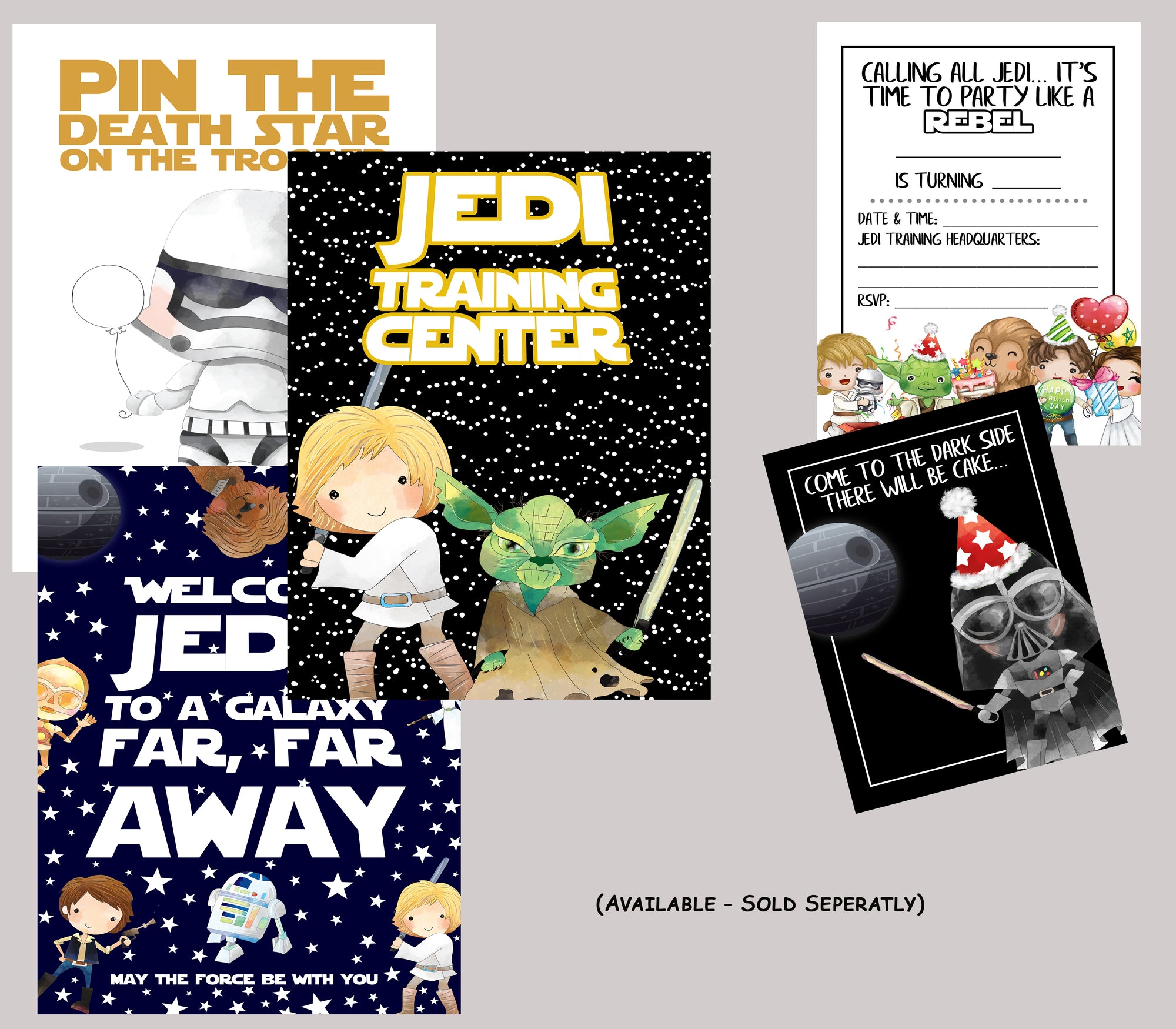 Party Like A Rebel Space Character Themed Party Invitations Set of 12