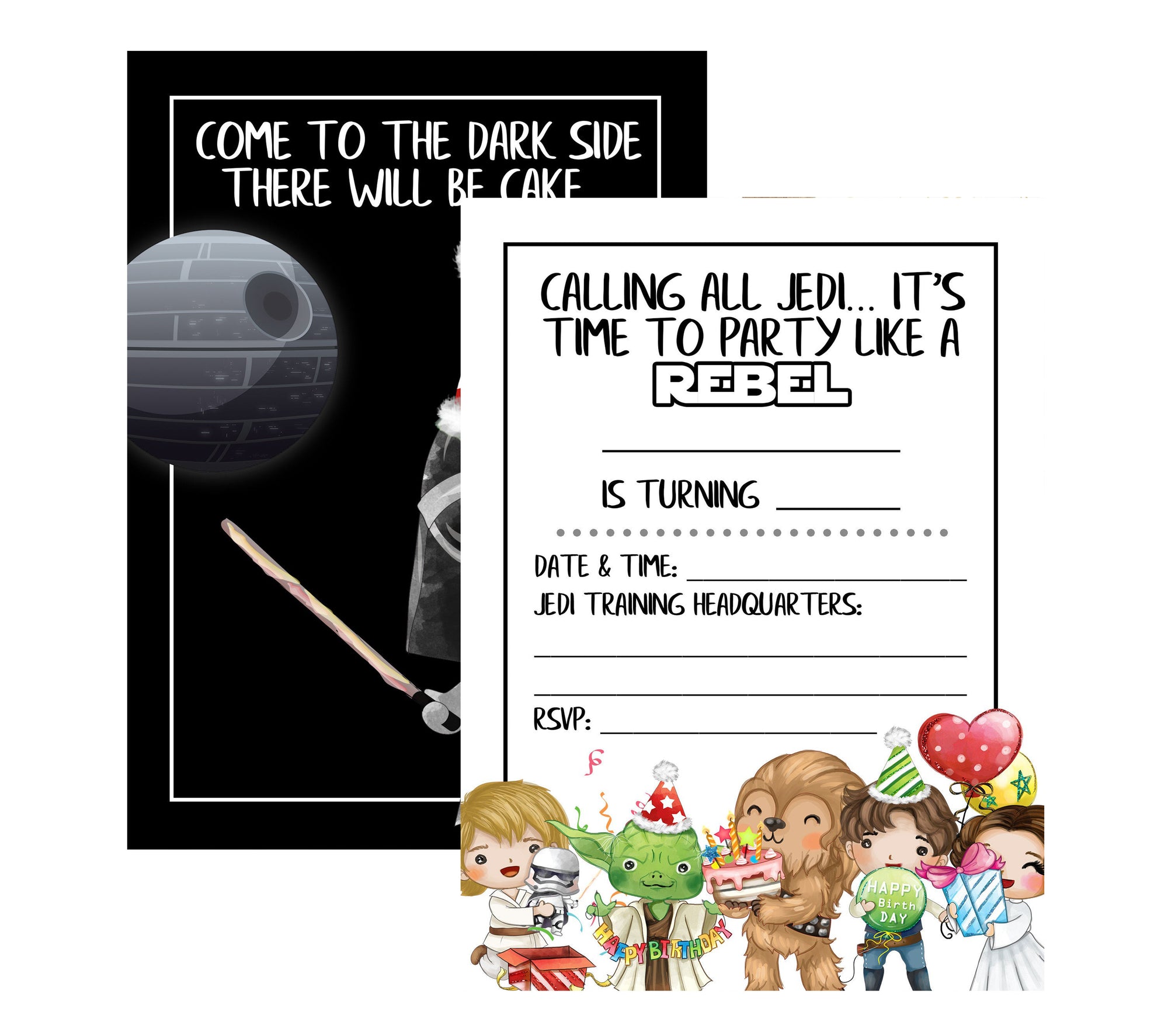 Party Like A Rebel Space Character Themed Party Invitations Set of 12