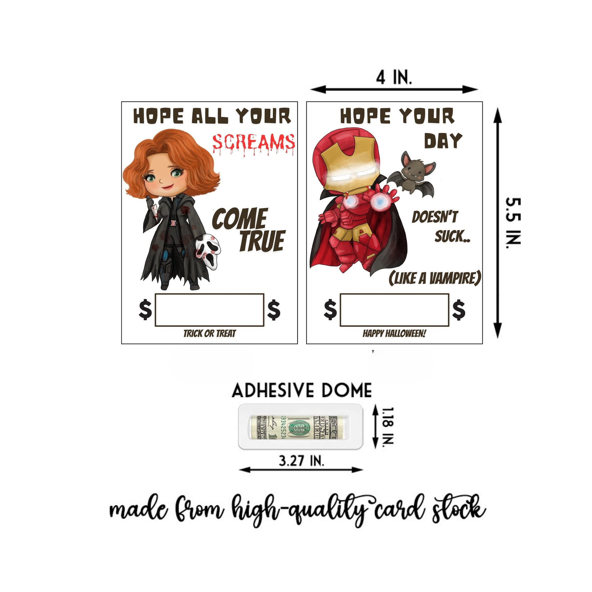 Funny Superhero Themed Design Halloween - Money Present Cash Holder DIY Gift Cards