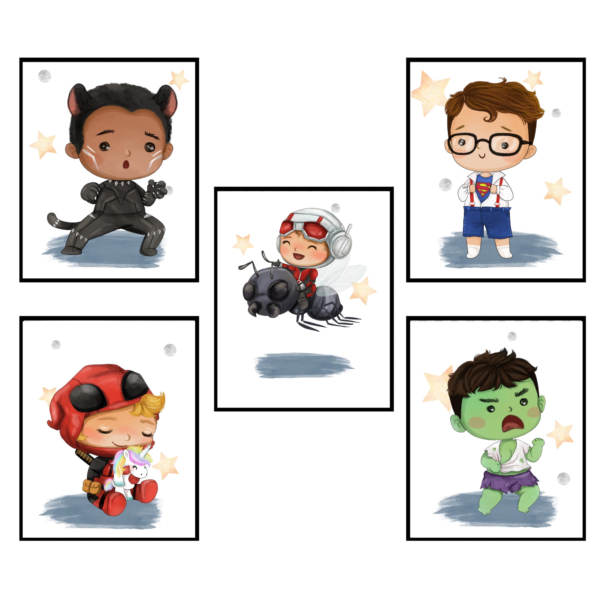 A Superhero Sleeps Here - Darling Baby Super Hero Themed Wall Art Print Room Nursery Decor