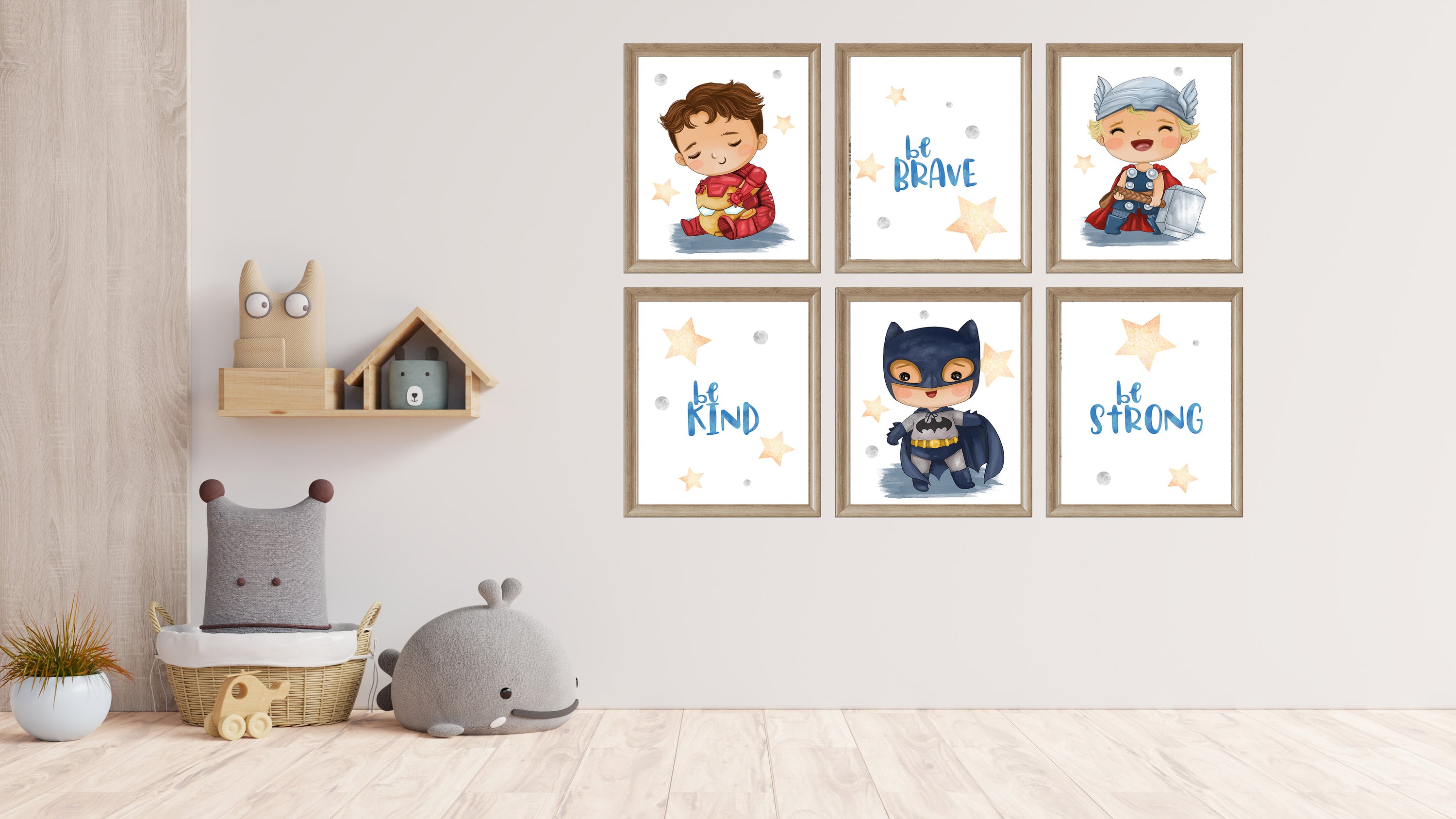 A Superhero Sleeps Here - Darling Baby Super Hero Themed Wall Art Print Room Nursery Decor