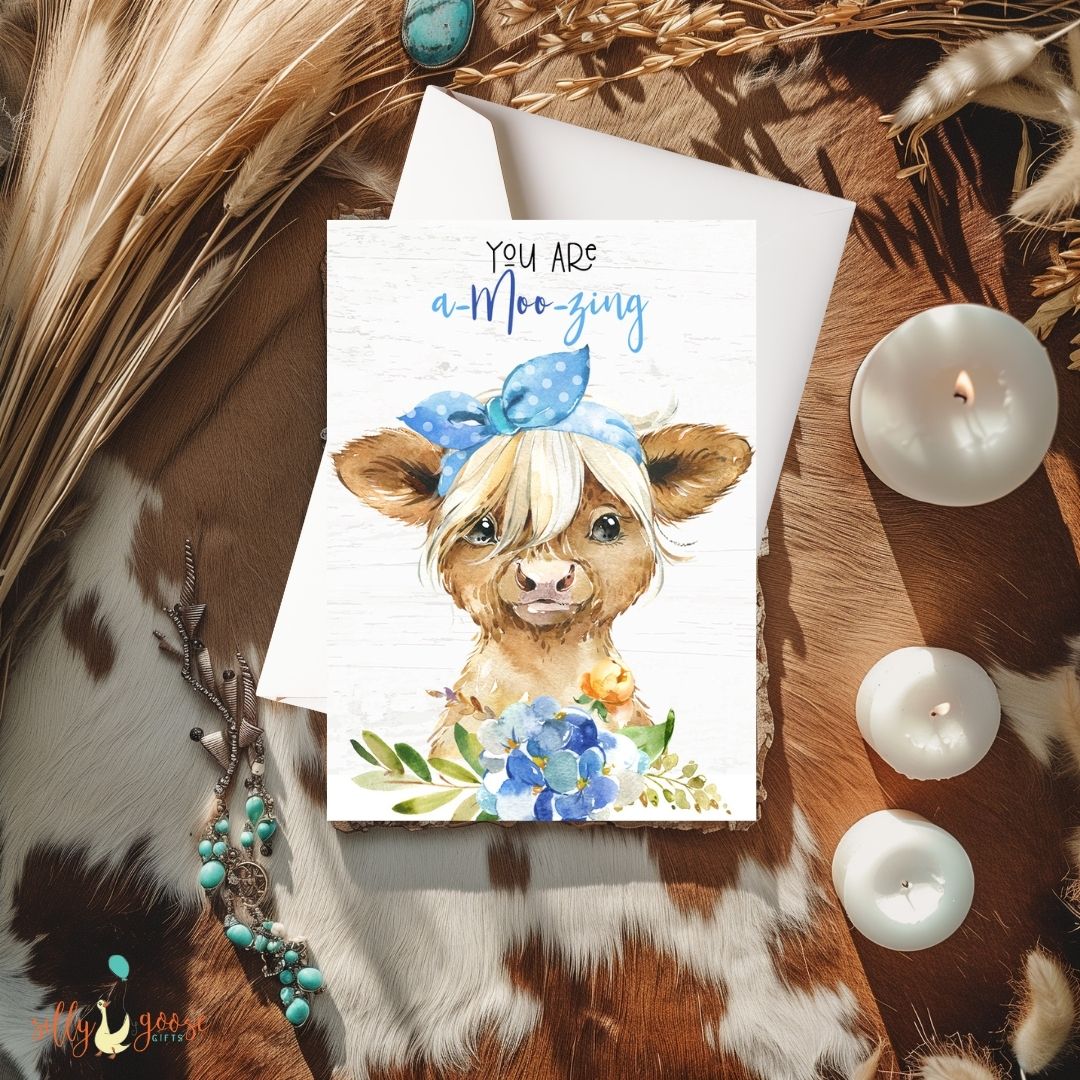Moo-Chos Smoochos Highland Cow Greeting Cards Blank All Occasion Assortment