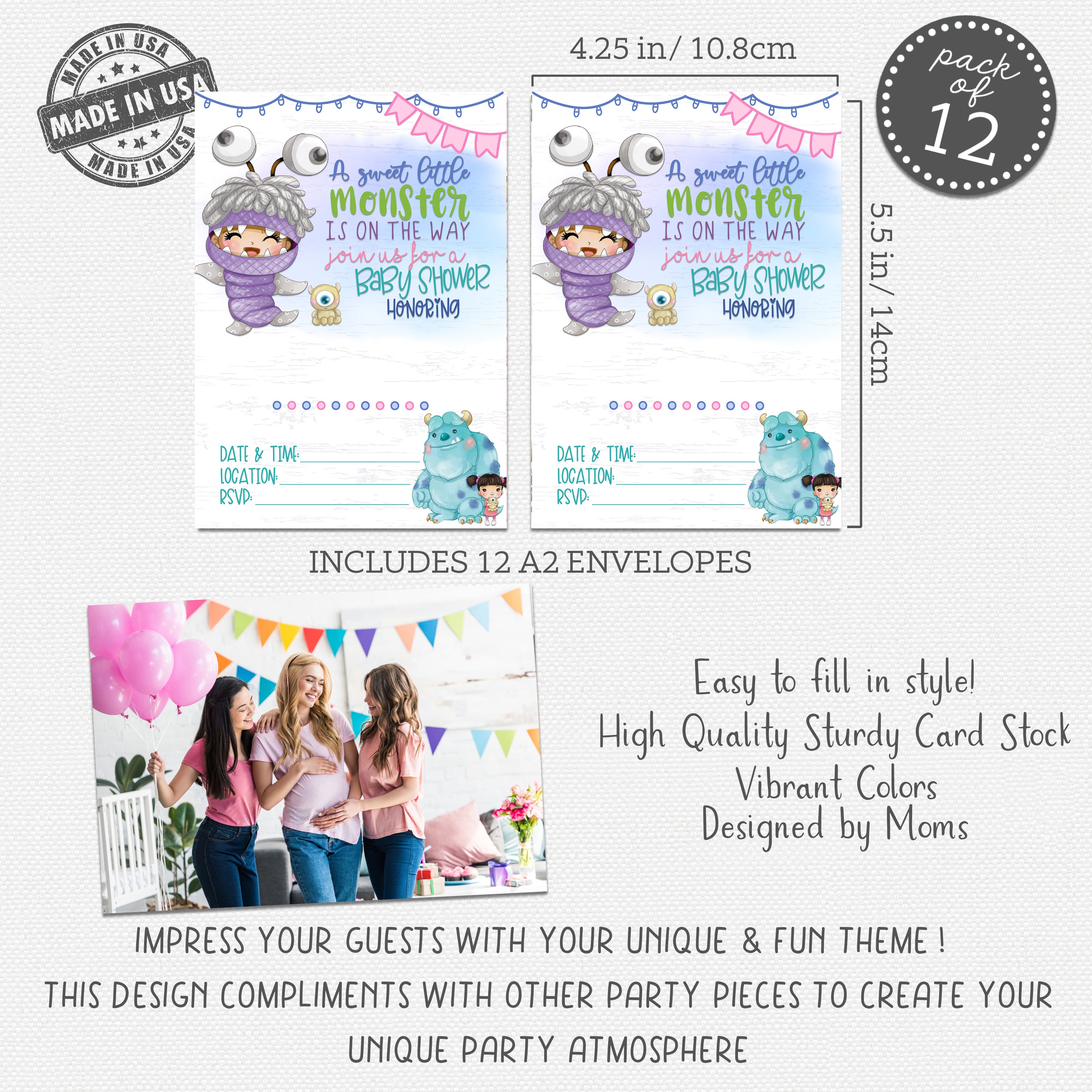 A Sweet Little Monster Is On The Way - Monsters Inc Baby Shower Character Themed Supply